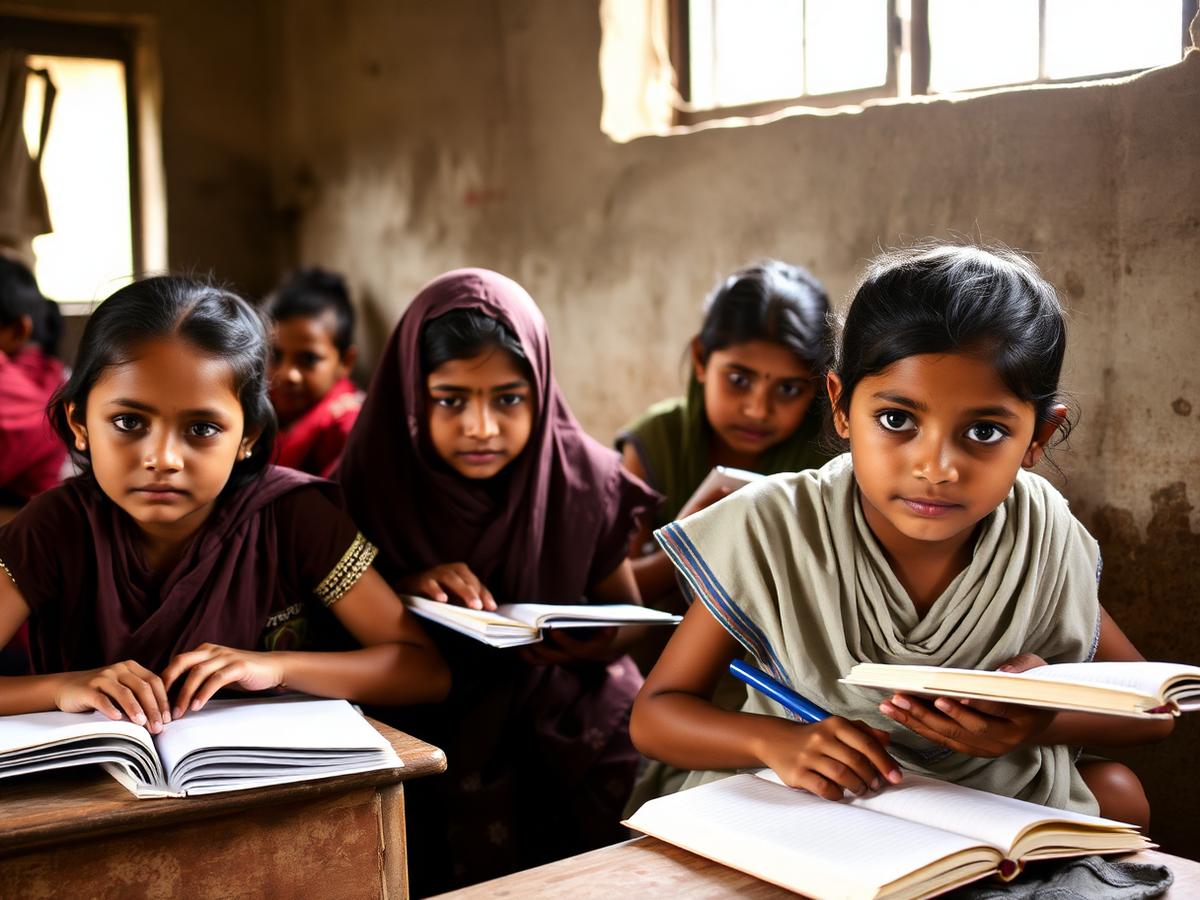 Students seated with open books during a class